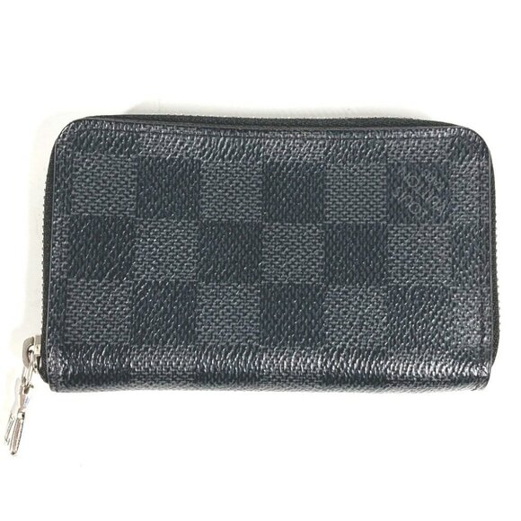 LOUIS VUITTON N63076 Damier Graphite zip-around coin purse Wallet Coin Case - Picture 1 of 14